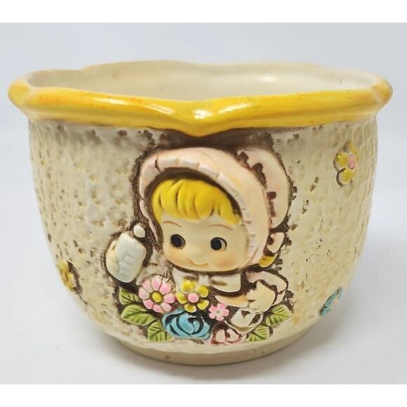 Vintage D-Ann Imp Baby Ceramic Planter Japan 60-028 3.5"Hx5"D U10 - Picture 1 of 6